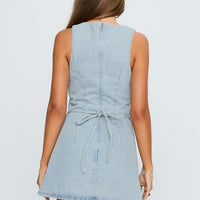 Ainsleigh Shift Denim Playsuit Light Wash