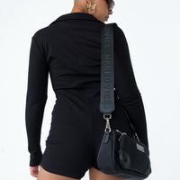 Susie Long Sleeve Romper Black