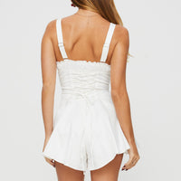 Cherry Romper White