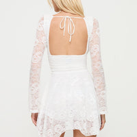 Nautia Lace Long Sleeve Romper White