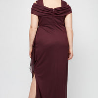 Plus- Camille Cowl Neck Gown
