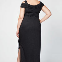 Plus Hannah Glitter Mesh Gown
