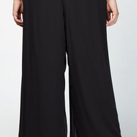Plus Straight Leg Chiffon Pant