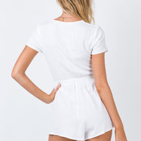 Ragnar Tie Front Romper White