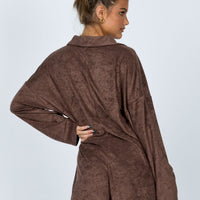 Kegan Long Sleeve Romper Camel
