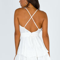 Theodora Romper White