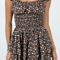 The Love Galore Romper Brown Floral