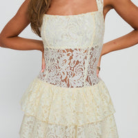 True Connections Lace Playsuit Cream