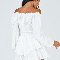 The Love Galore Long Sleeve Romper White