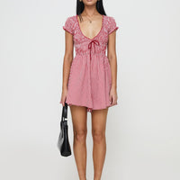 Wescott Gingham Playsuit Red / White