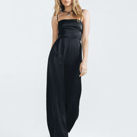 Bryne Satin Jumpsuit Black
