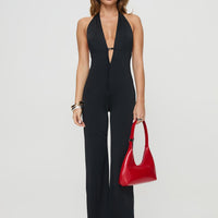Rinaldi Plunge Neck Jumpsuit Black