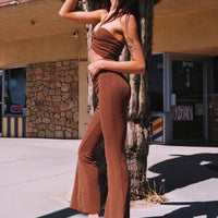 Charlie Ruched Jumpsuit Brown
