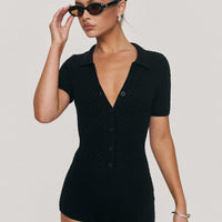 Syleem Knit Romper Black