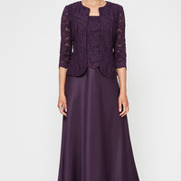 Petite Bethany Glitter Lace Jacket Dress