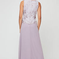 Petite Embroidered Jacket Dress with Illusion Jacket, Scallop Detail & A-Line Skirt