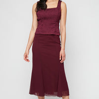 Petite Tea Length Textured Jacquard Mock Jacket Dress with Scoop Neck Bodice, Full Skirt and Decorative Hook Neck Closure Jacket