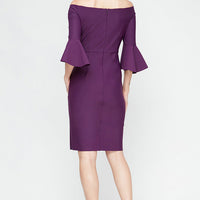 Regular - Contour Off-the-Shoulder Party Dress with Bell Sleeves