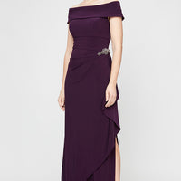 Nora Off-the-Shoulder Matte Jersey Dress