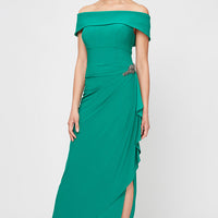 Nora Off-the-Shoulder Matte Jersey Dress
