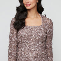 3/4 Sleeve Soutache Lace Blouse with Square Neckline