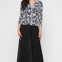 Plus Skirt/Pant Combination Bottom with Foldover Panel