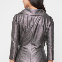 3/4 Sleeve Blouse With Collar and Tie Belt
