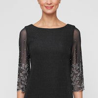 Petite 3/4 Sleeve Blouse With Illusion Heat Set Sleeves