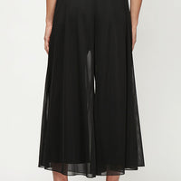 Wide Leg Cropped Length Mesh Pant