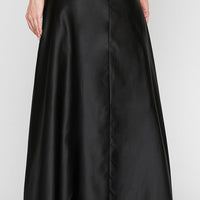 Satin Ballgown Skirt with Pockets and Inverted Pleat Detail