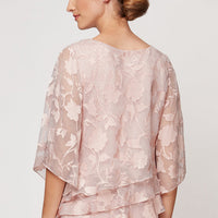 Plus Asymmetrical Triple Tier Hem Chiffon Blouse