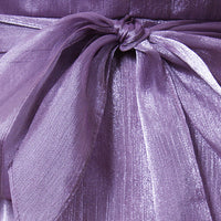 Plus - Portrait Collar Shimmer Blouse with Tie Waist and Illusion Sleeves