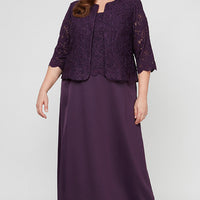 Plus Bethany Glitter Lace Jacket Dress