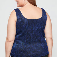 Plus 3/4 Sleeve Scoop Neck Twinset with Open Foldover Detail Jacket