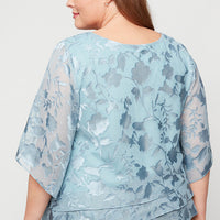 Plus Asymmetrical Triple Tier Hem Chiffon Blouse