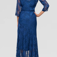 Tea-Length Chiffon Jacket Dress with High/Low Tulip Hem Skirt