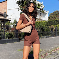 Downtown Romper Chocolate