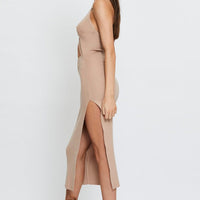 Beige Midi Dress Knit