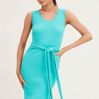 Green Knit Midi Dress