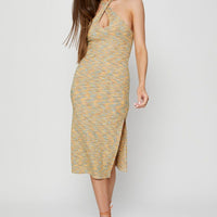 Multi Midi Dress Halter Neck