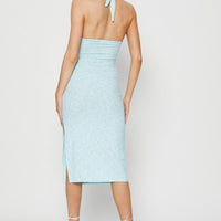 Multi Midi Dress Halter Neck