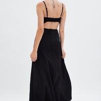 Black Midi Dress Evening Cowl Neck
