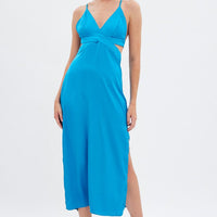 Blue Cutout Midi Dress