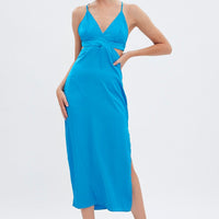 Blue Cutout Midi Dress