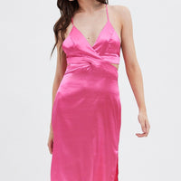 Pink Cutout Midi Dress