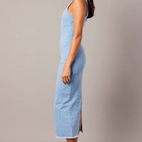 Denim Midi Dress Sleeveless Denim