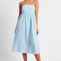 Blue Midi Dress Sleeveless