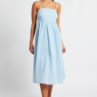 Blue Midi Dress Sleeveless