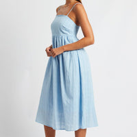 Blue Midi Dress Sleeveless
