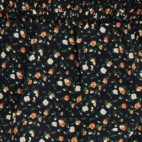 Black Floral Midi Dress Long Sleeve Gathering Bust